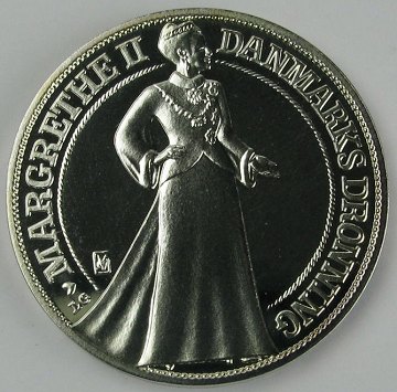 kr 1997 Margrethe II FINSØLV - KM 884 |
